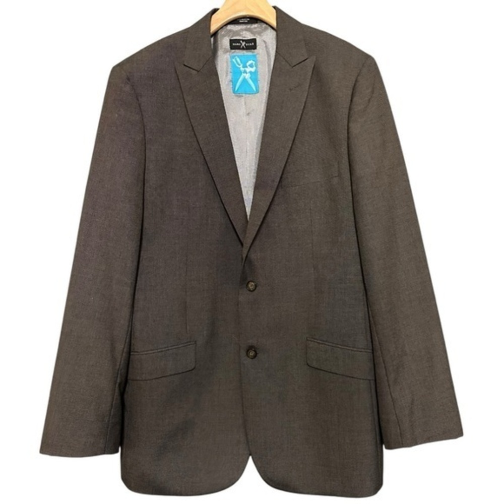 Marc Ecko Men’s Size 42L Heathered Brown Two Button Sports Suit Jacket Blazer